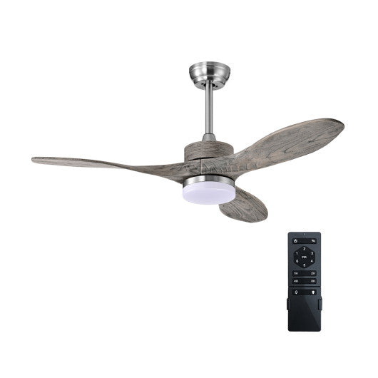 Costway 48" Wood Ceiling Fan with LED Lights and 6 Speed Levels