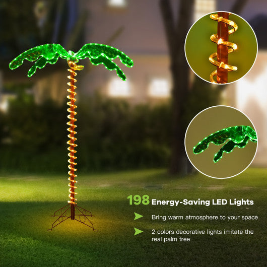 Costway 5' LED Pre-lit Palm Tree Decor with Light Rope