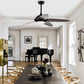 Costway 52" Black Ceiling Fan with Lights and 3 Lighting Colors