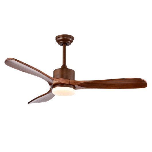 Costway 52" Brown Reversible Ceiling Fan with LED Light and Adjustable Temperature