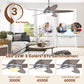 Costway 52" Silver Gray Ceiling Fan with Lights and 3 Lighting Colors