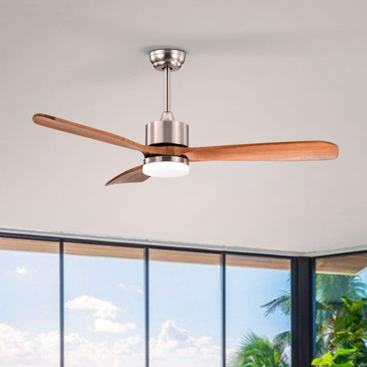 Costway 52" Silver Reversible Ceiling Fan with LED Light and Adjustable Temperature