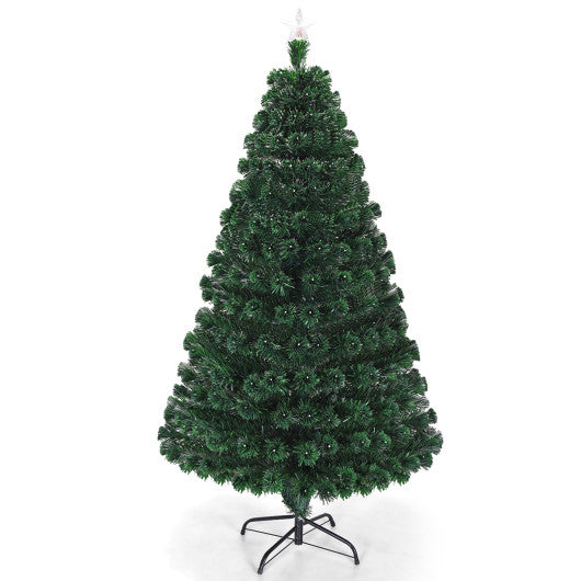 Costway 6' Multicolor Artificial Christmas Tree with LED Light and Metal Stand