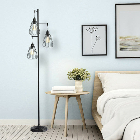 Costway 67" Industrial 3-Light Floor Lamp Tree