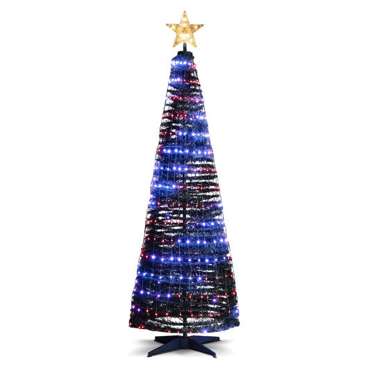 Costway 6.2' Green Pop-up Lighted Christmas Tree with 282 RGB LED Lights