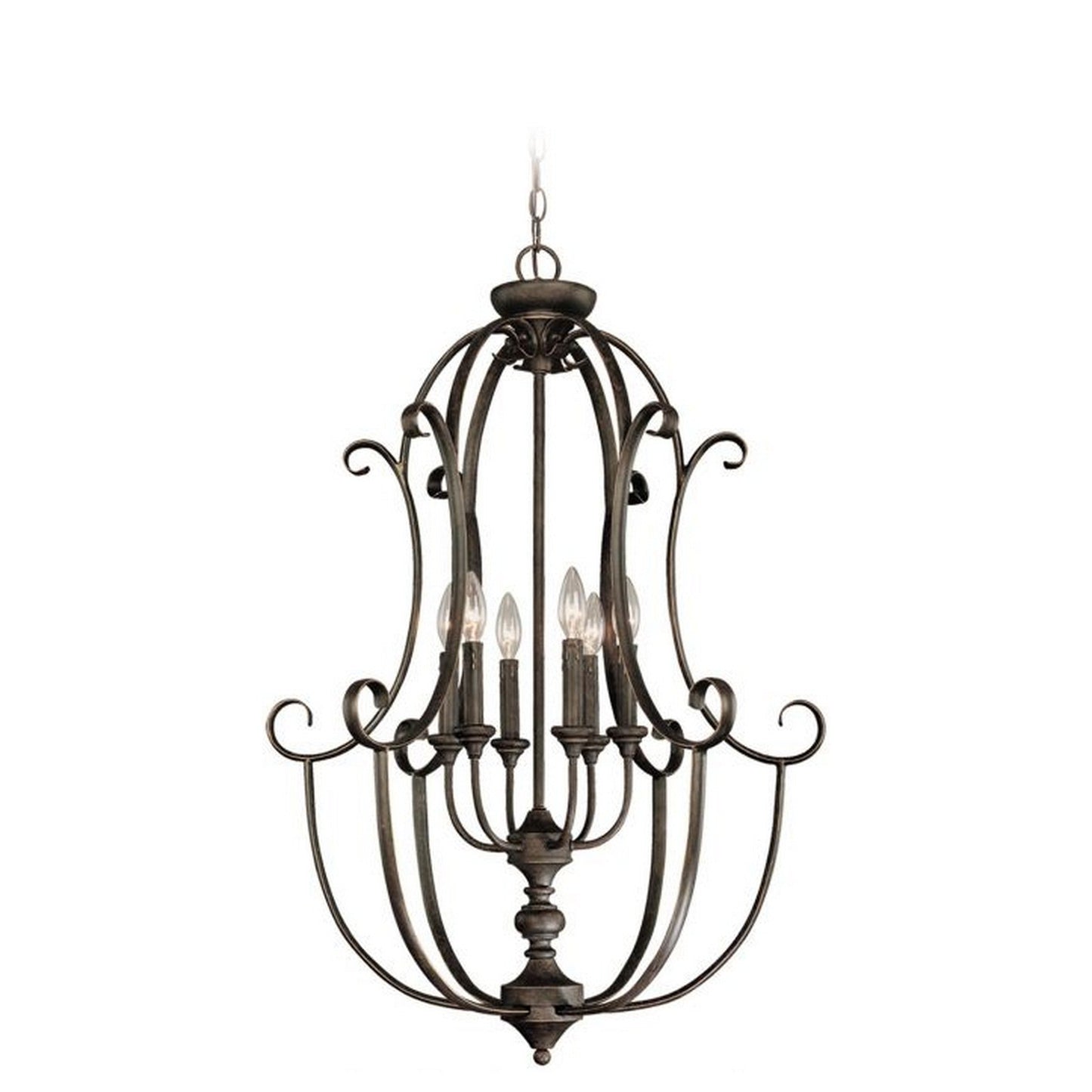 Craftmade Barrett Place 24" 6-Light Mocha Bronze Candelabra Foyer Chandelier