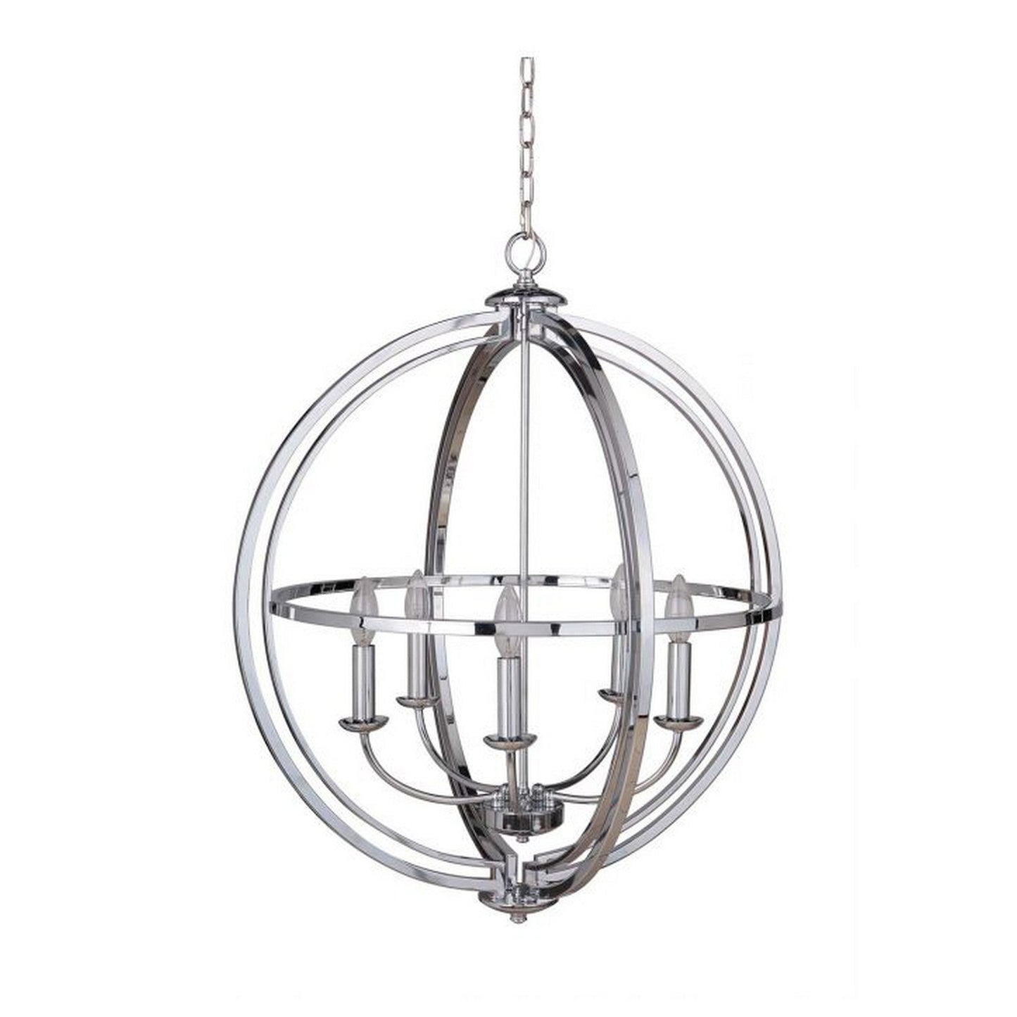 Craftmade Berkeley 26" 5-Light Chrome Candelabra Foyer Chandelier With Round Metal Frame