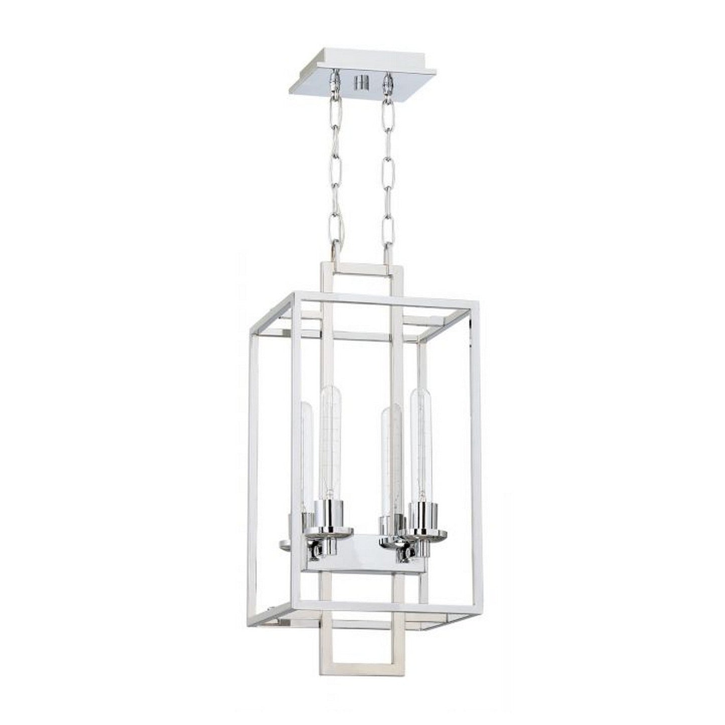 Craftmade Cubic 11" 4-Light Chrome Foyer Chandelier With Open Geometric Frame