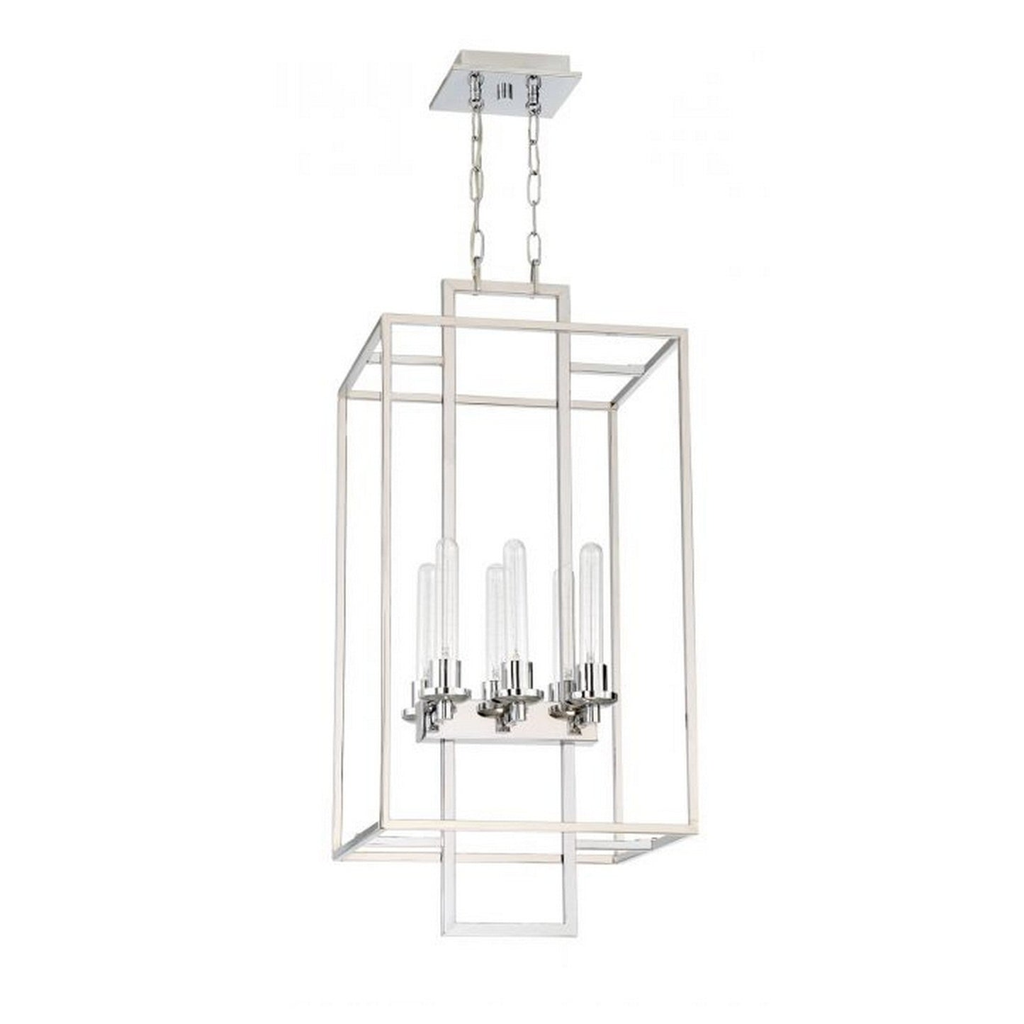 Craftmade Cubic 16" 6-Light Chrome Foyer Chandelier With Open Geometric Frame