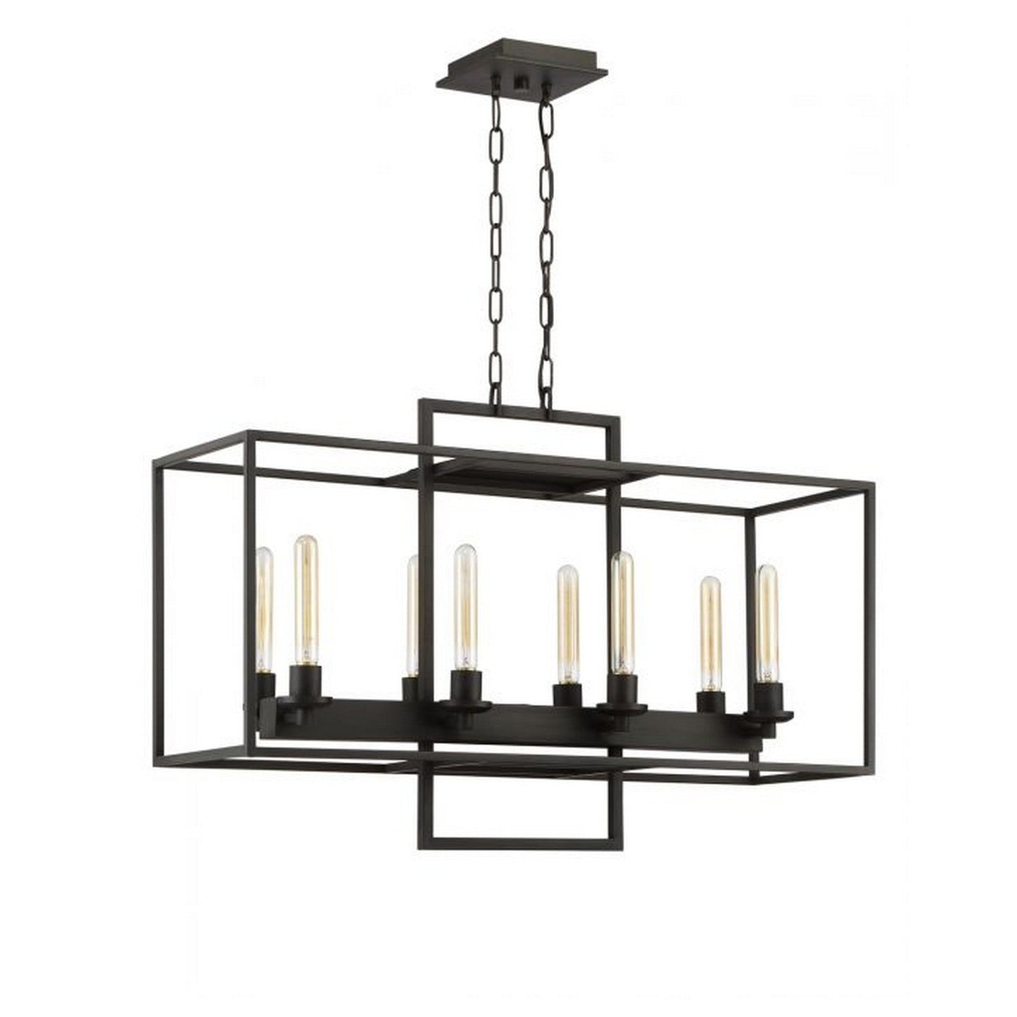 Craftmade Cubic 36" 8-Light Aged Brushed Bronze Liner Chandelier With Open Geometric Frame