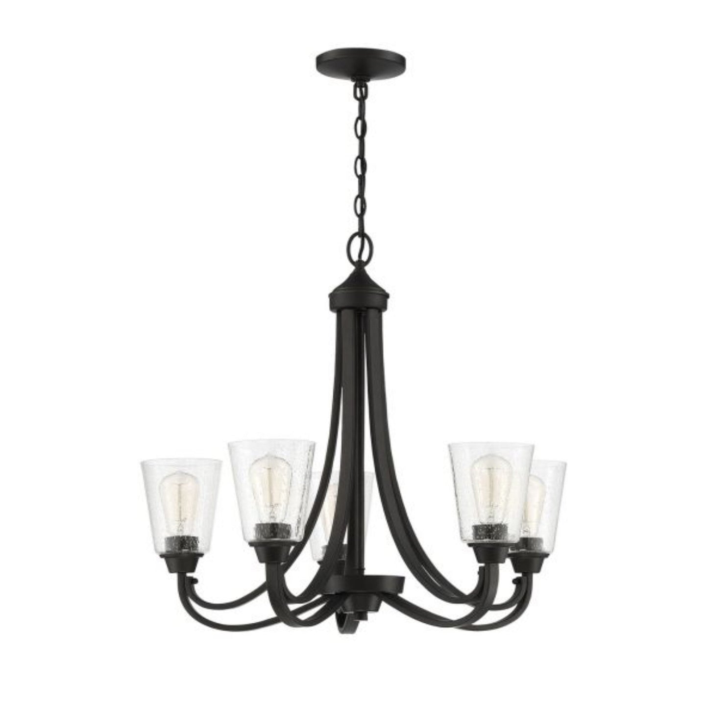 Craftmade Grace 26" 5-Light Espresso Chandelier With Clear Seeded Glass Shades