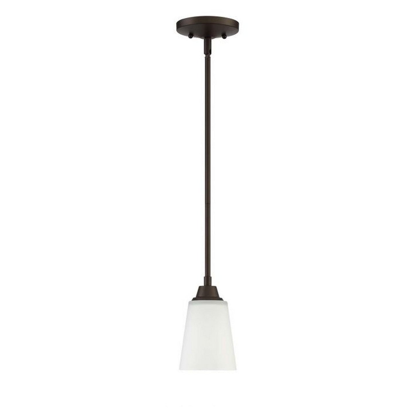 Craftmade Grace 5" 1-Light Espresso Mini-Pendant Light With White Frosted Glass Shade