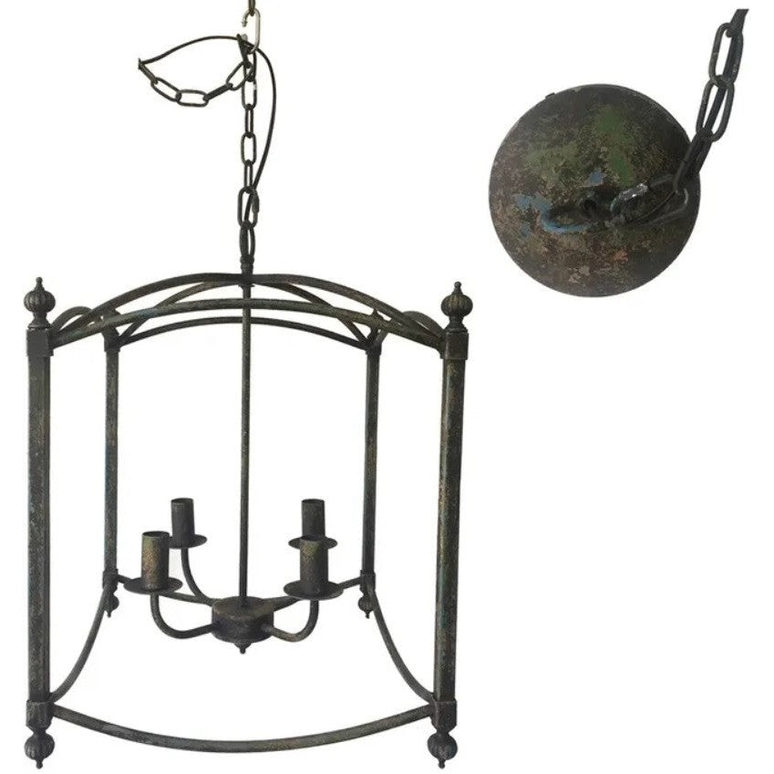Crestview Collection Brighten 22" 4-Light Traditional Metal Chandelier In Antique Black Iron Finish