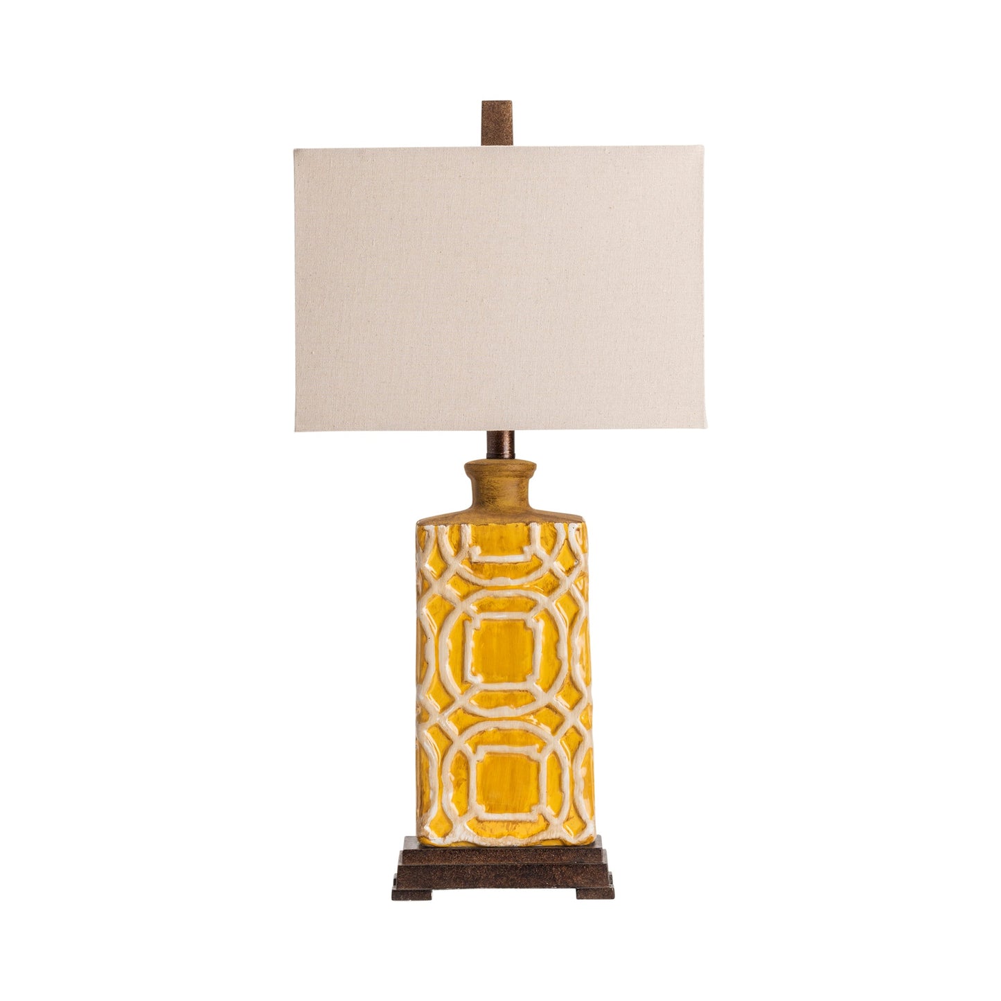 Crestview Collection Chatham 29" Traditional Ceramic Table Lamp In Antique Yellow Finish With Linen Shade