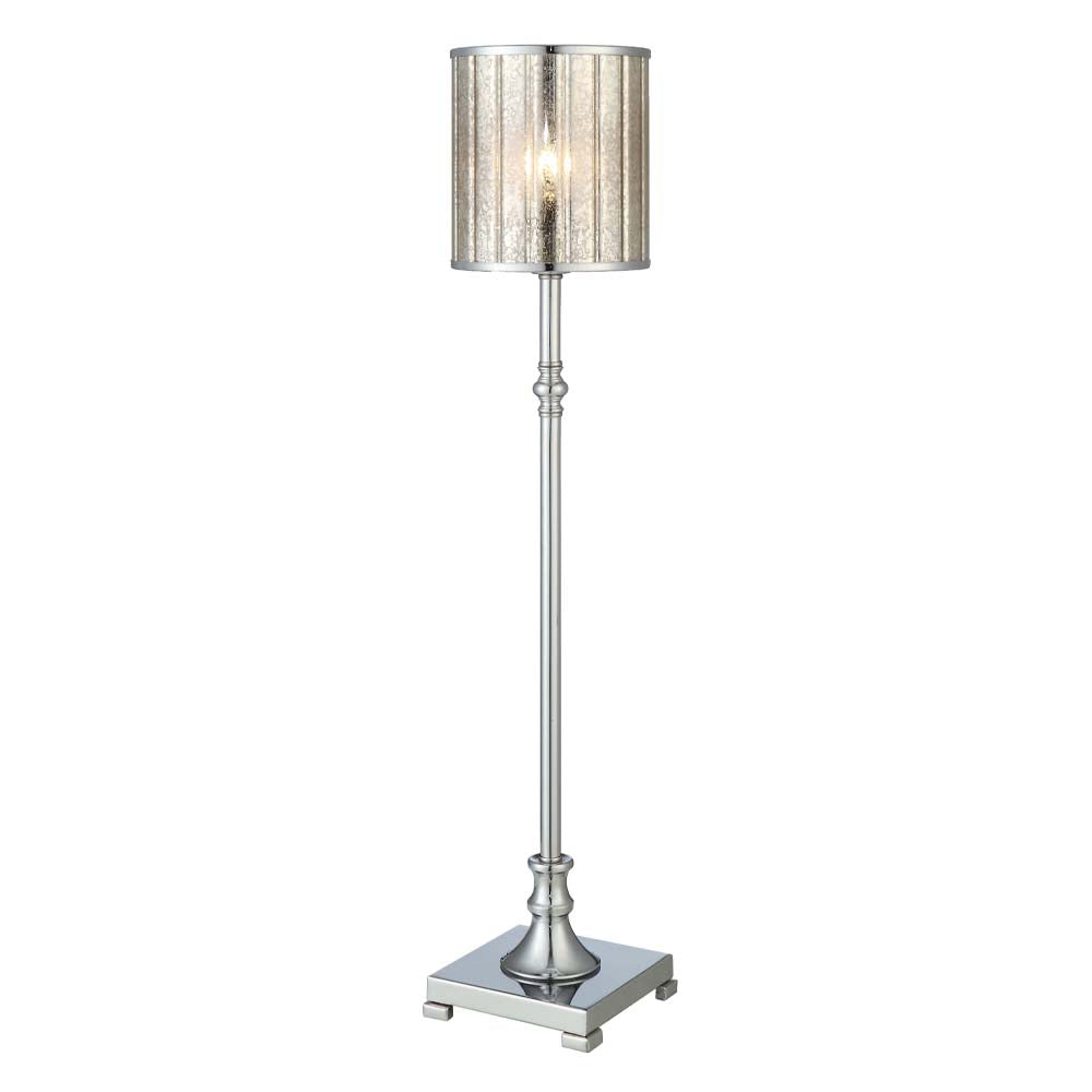 Crestview Collection District 29" Traditional Metal And Glass Buffet Lamp In Chrome Finish With Mecury Glass Shade
