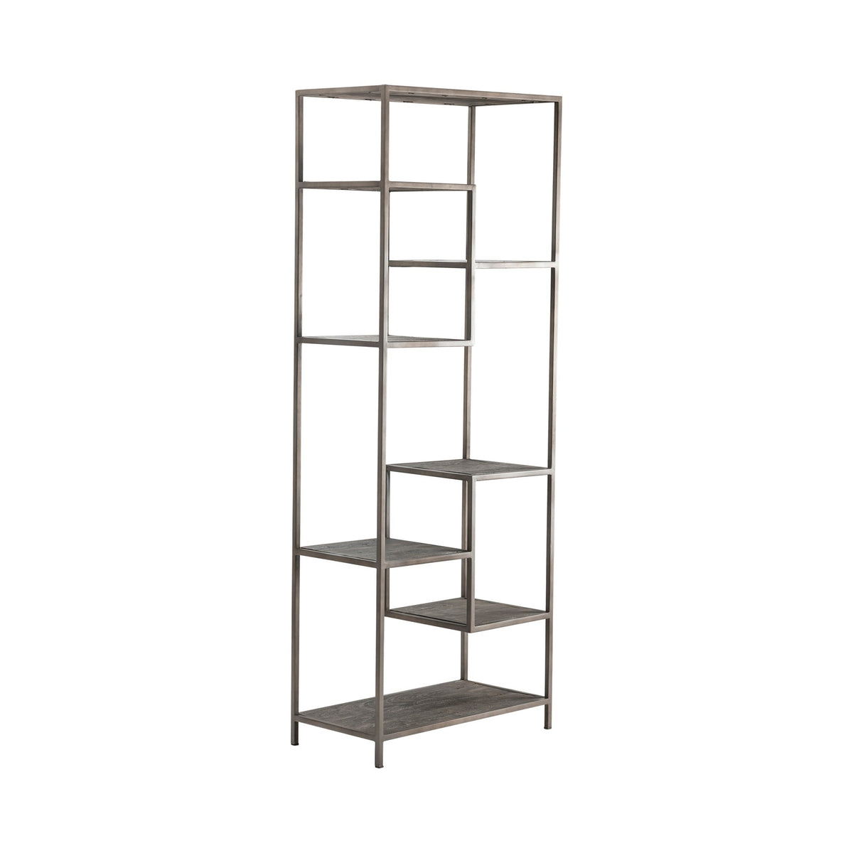 Crestview Collection Elmore 32" x 17" x 83" Modern Wood And Metal Etagere In Gray Finish