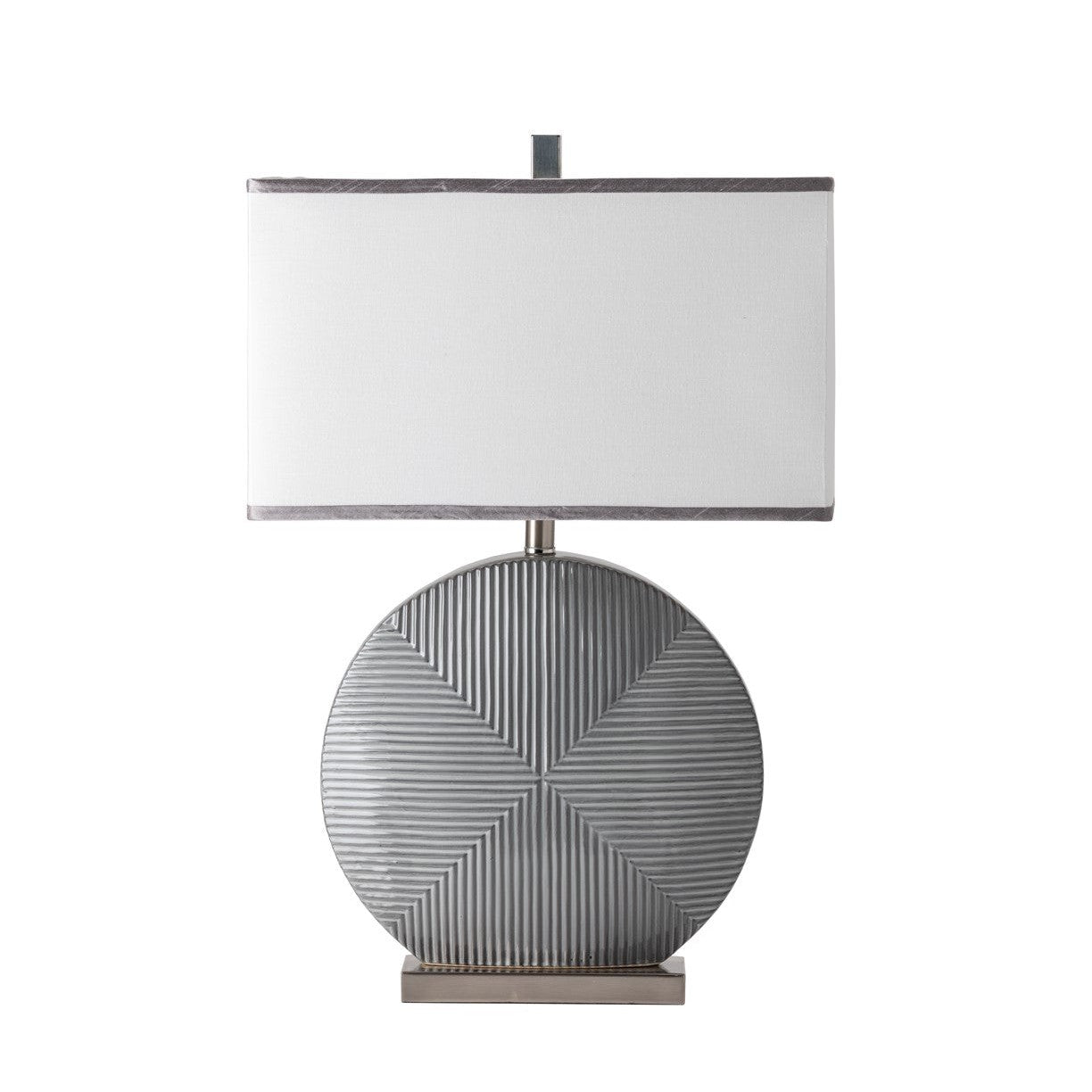 Crestview Collection Kelman 29" Transitional Resin Table Lamp In Gray Glazed Ceramic Finish With White Linen Shade