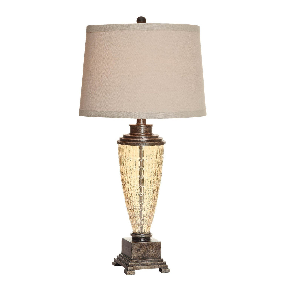 Crestview Collection Laurel 33" Transitional Resin And Glass Table Lamp In Champagne Finish With Linen Shade