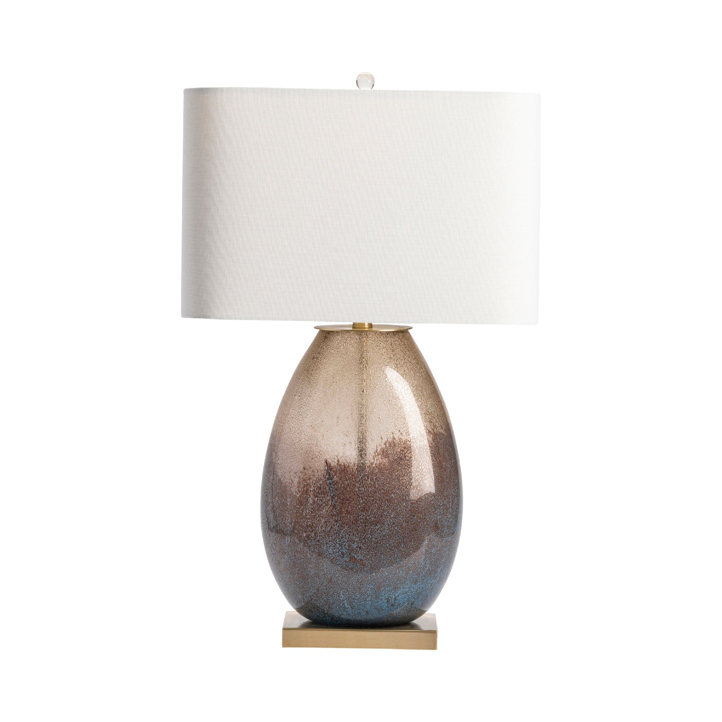 Crestview Collection Noah 30" Transitional Glass And Metal Table Lamp In Smoked Glass And Antique Brass Finish With White Linen Shade