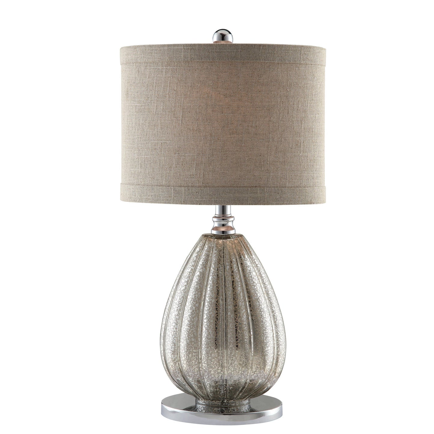 Crestview Collection Stardust 24" Transitional Glass And Metal Table Lamp In Mercury Glass And Brushed Nickel Finish With Sparkle Linen Shade