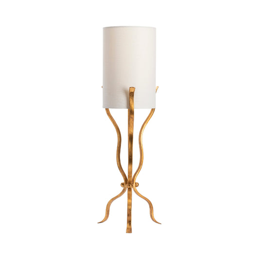 Crestview Collection Xavier 37" Transitional Metal Table Lamp In Gold Leaf Finish With Off-White Linen Shade