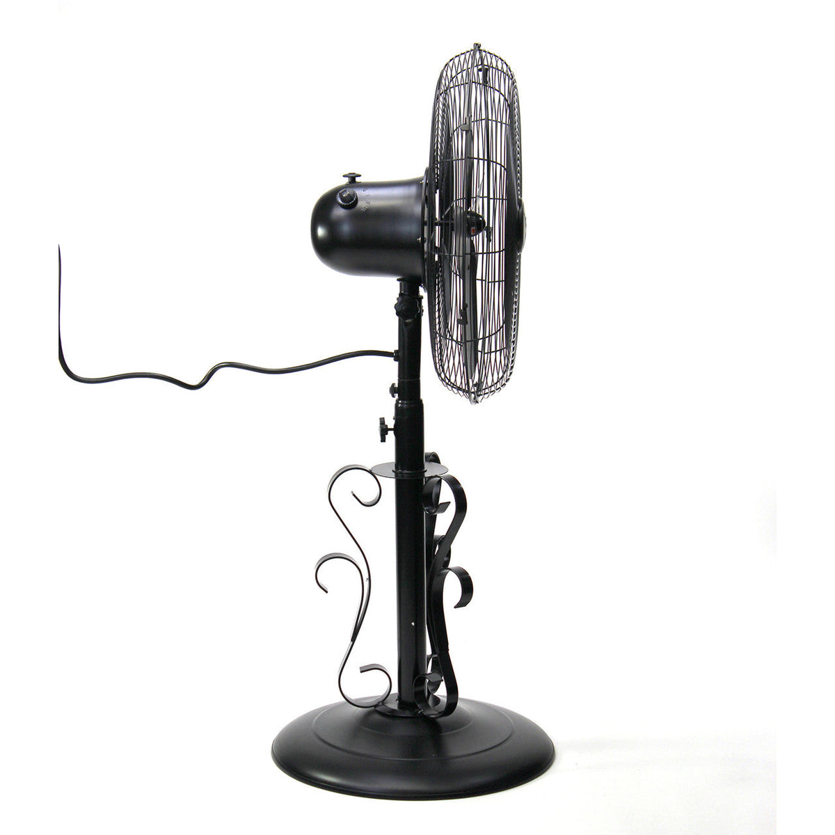 Deco Breeze Ebony 51" Black Adjustable Height Outdoor Pedestal Floor Fan