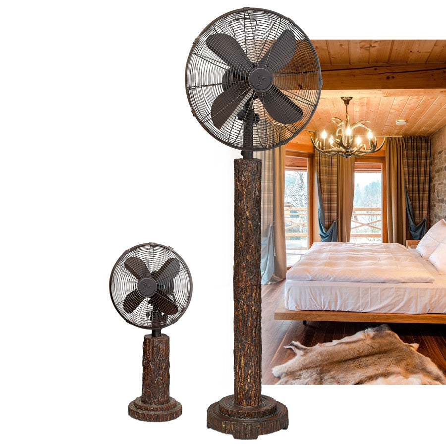 Deco Breeze Fir Bark 55" Brown Indoor Pedestal Floor Fan