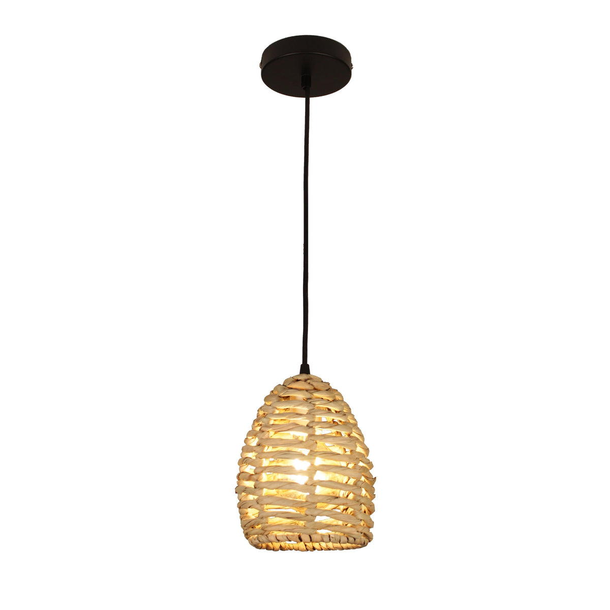 EQ Light Ana 7" Beige Bell Pendant Light