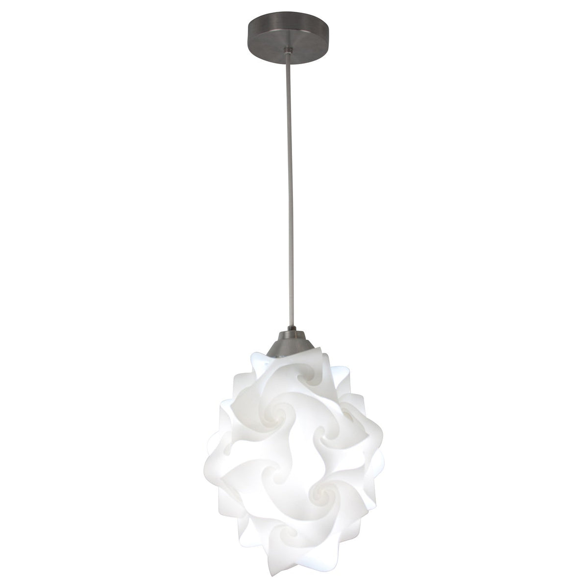 EQ Light Chi 9" White Modern Geometric Small Pendant Light