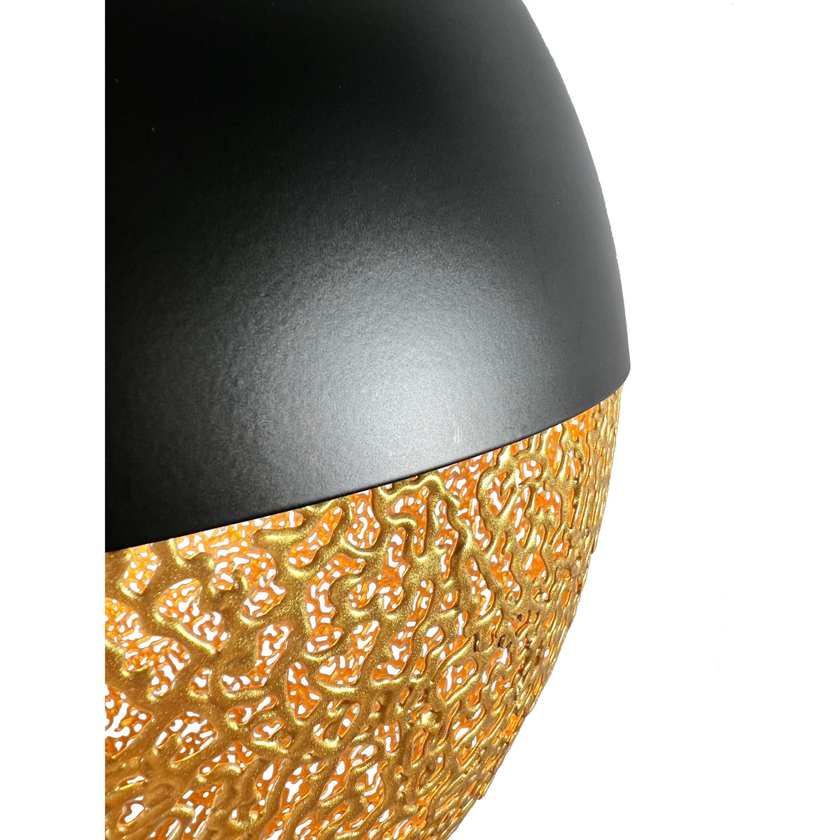 EQ Light Iktan 15" Black & Gold Globe Pendant