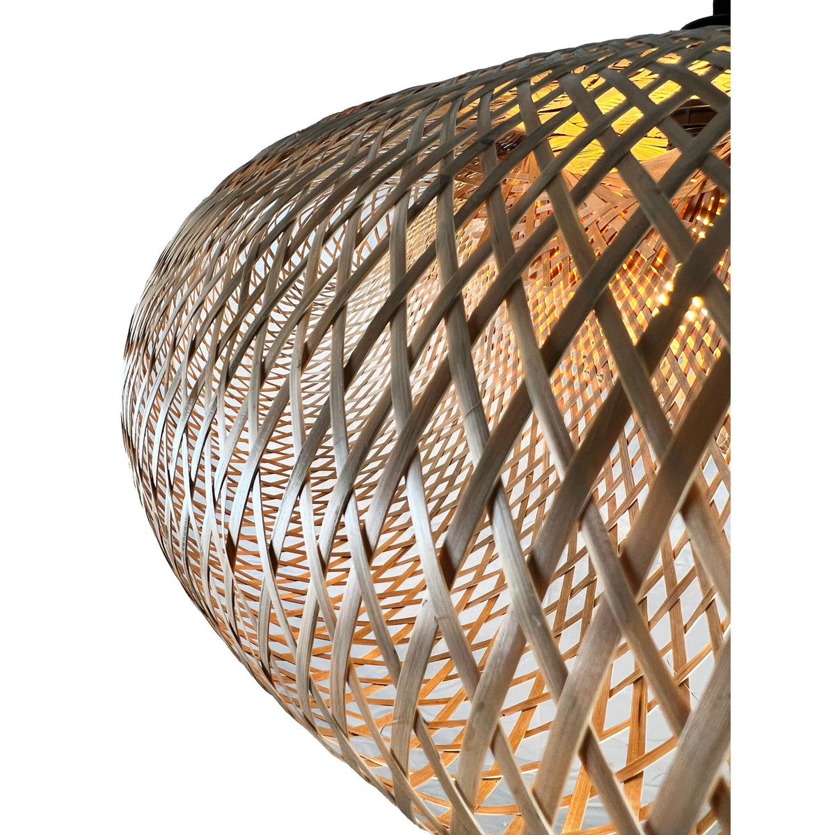 EQ Light Ixquic 27" Natural Bamboo Geometric Pendant