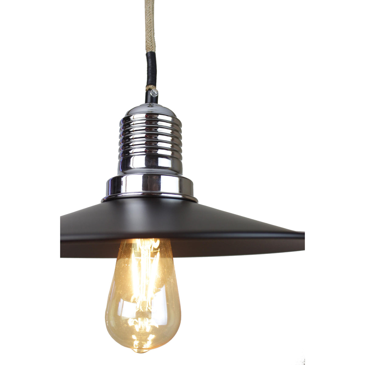 EQ Light Ixtab 12" Black Industrial Pendant Light