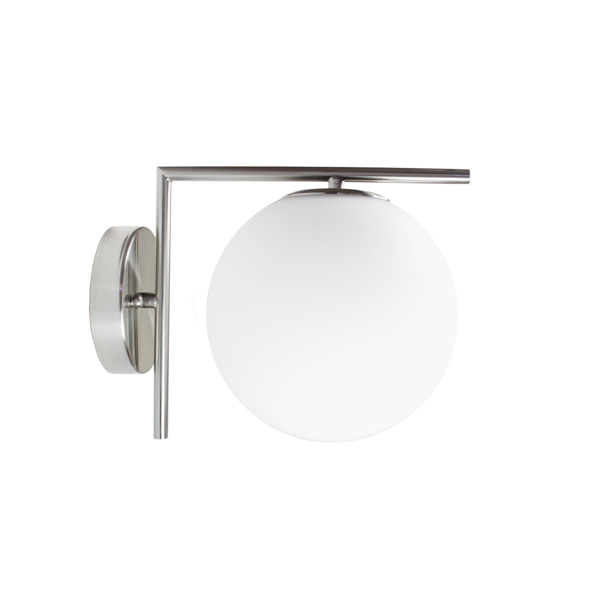 EQ Light Modern 8" Satin Brass Globe Armed Wall Sconce