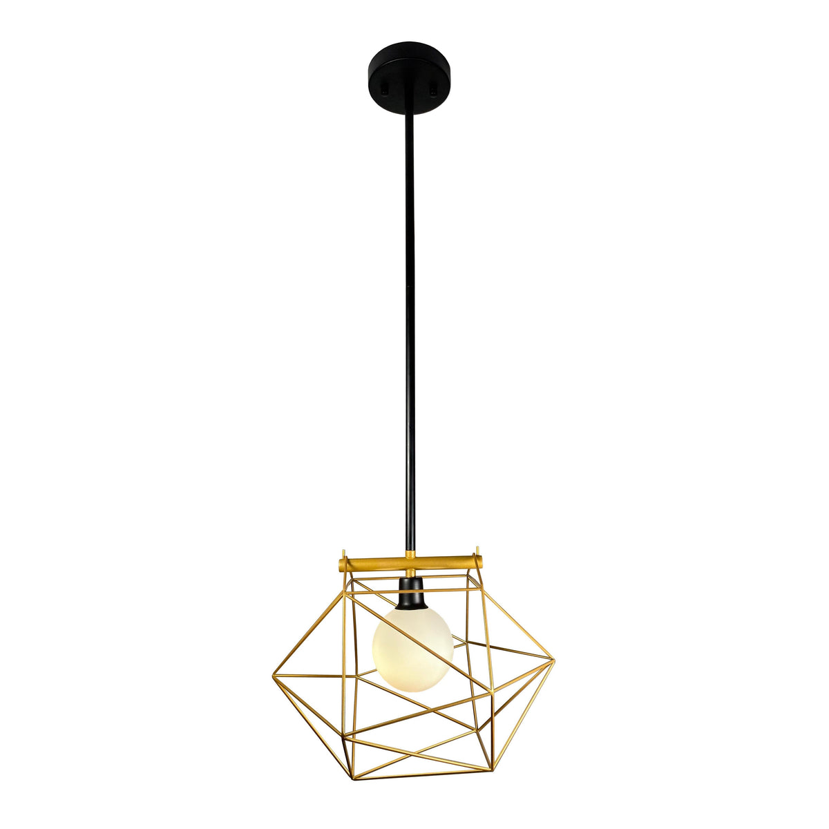 EQ Light Yumil Modern 14" Black & Gold Geometric Pendant Light