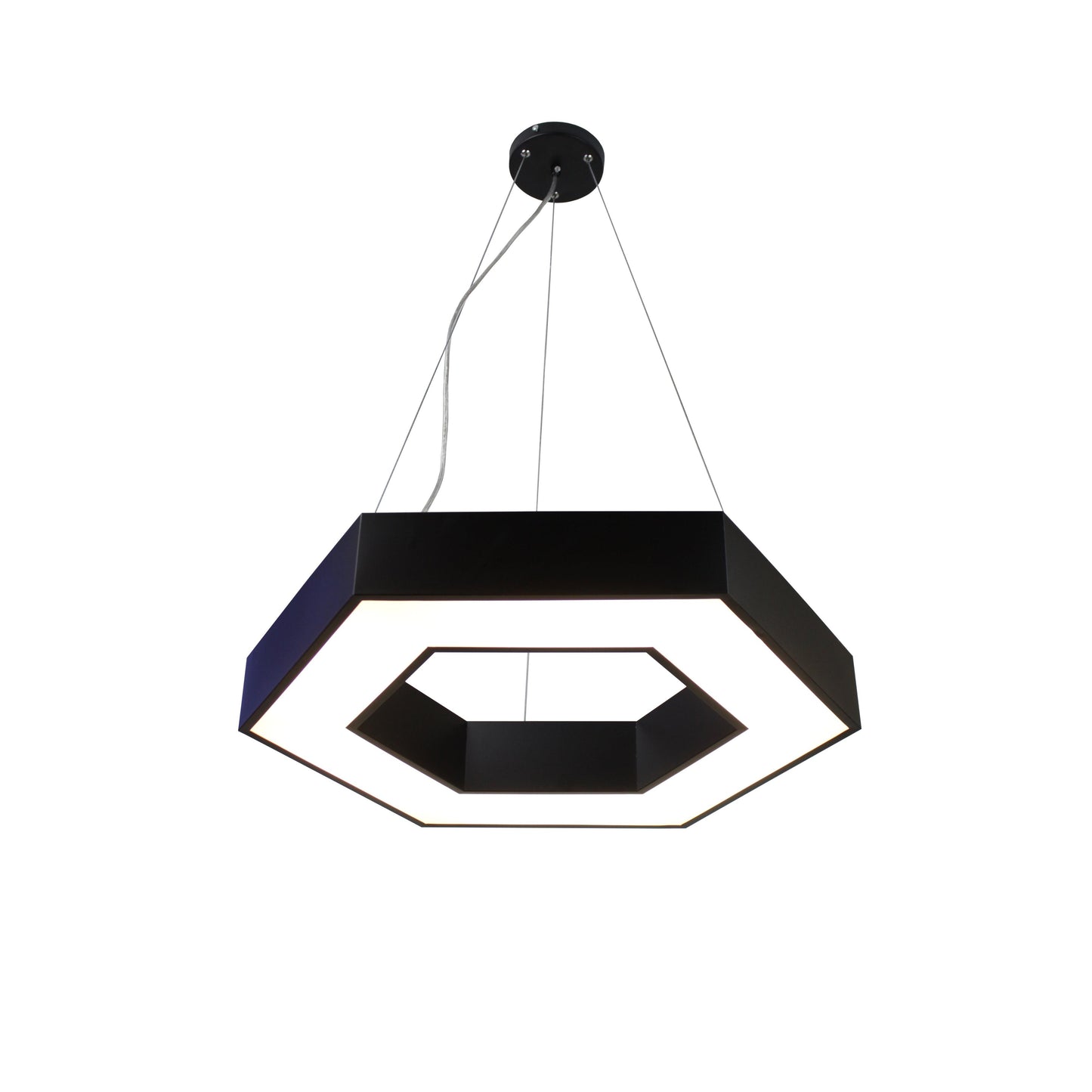 EQ Light Zazil 24" Black Hexagonal Pendant Light
