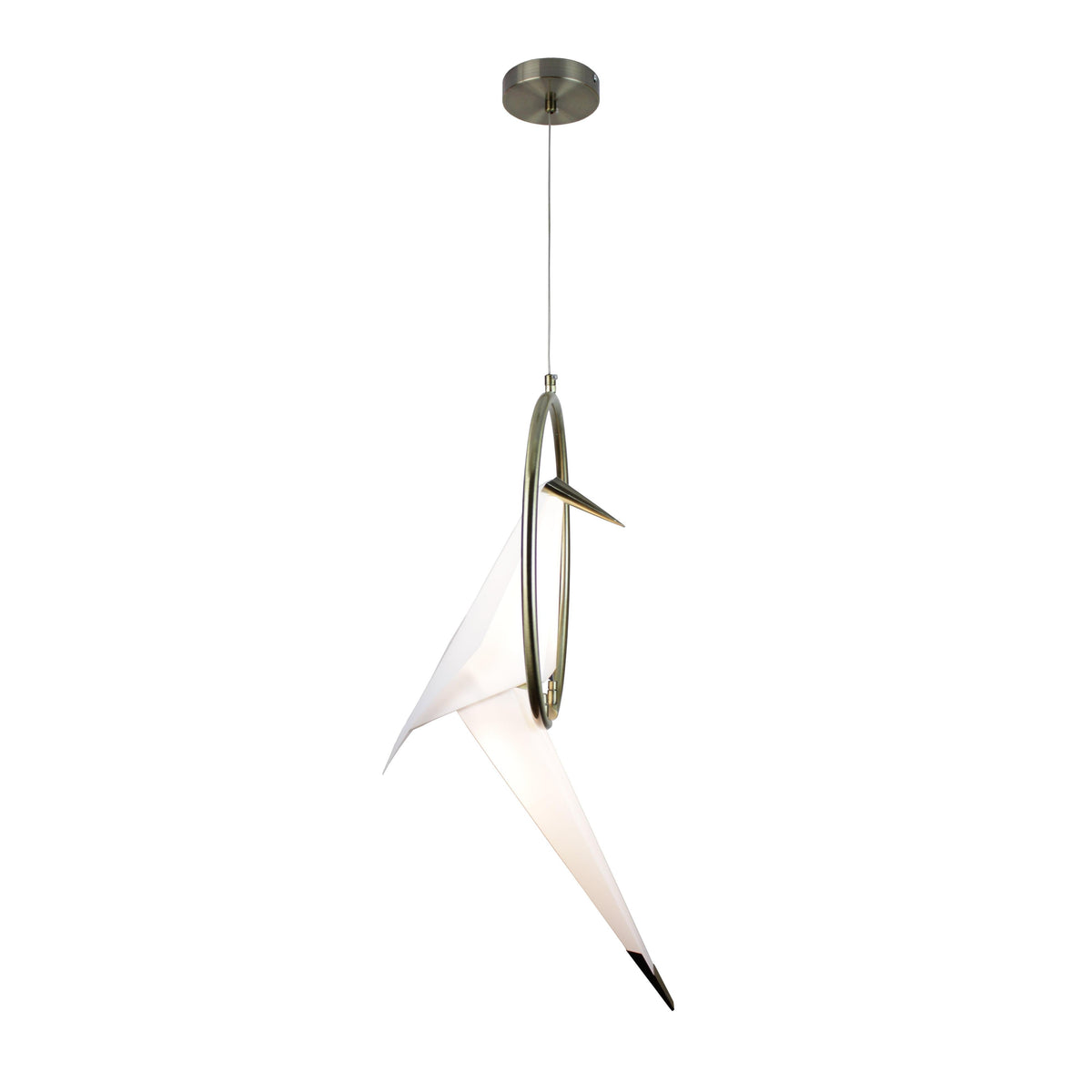 EQ Light Zeitler 30" Satin Brass LED Pendant Light
