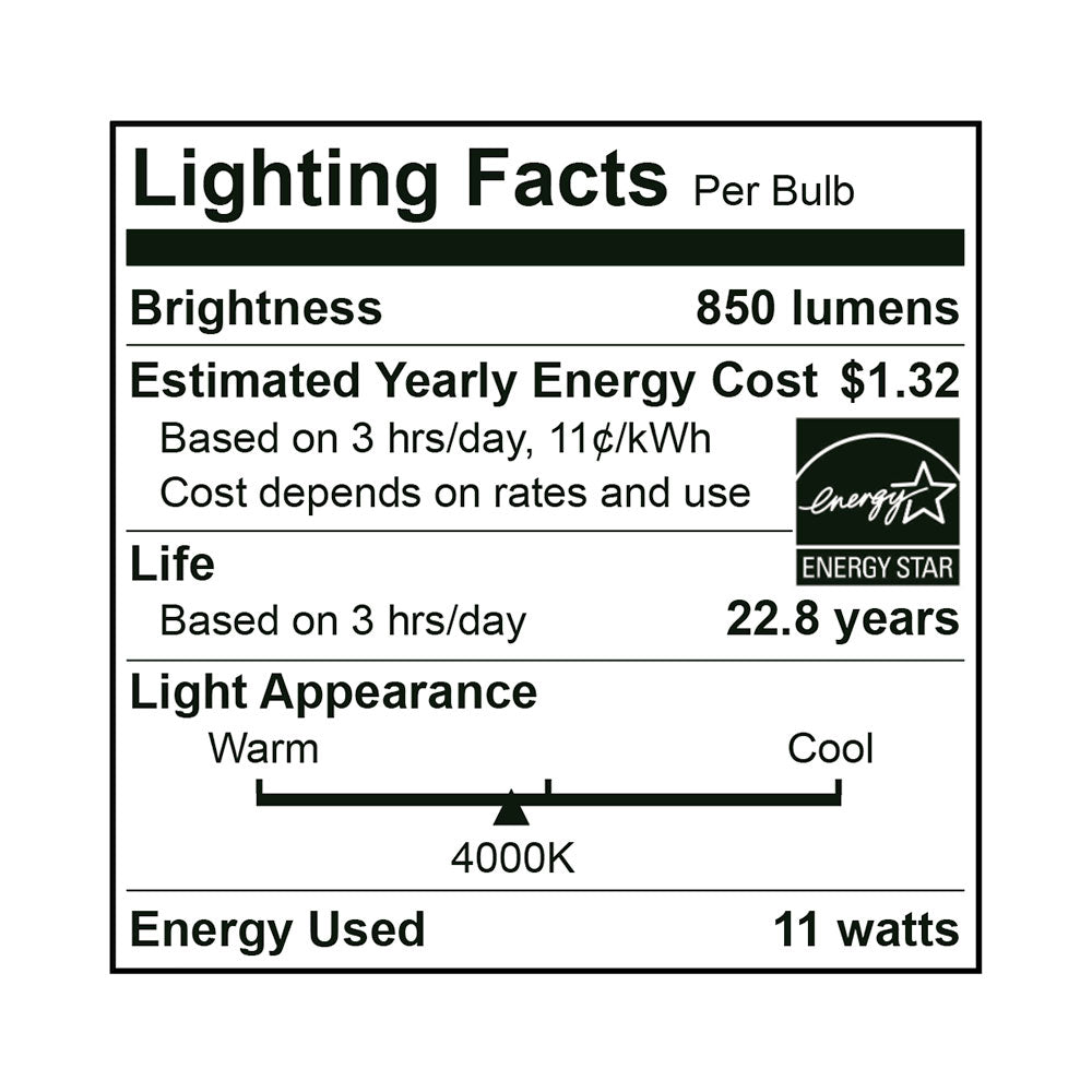 Euri Lighting 11W Dimmable 4000K LED Flood Bulb
