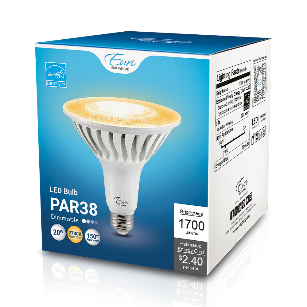 Euri Lighting 20W Dimmable 2700K Long Neck Halogen Look LED Wide Spot Bulb