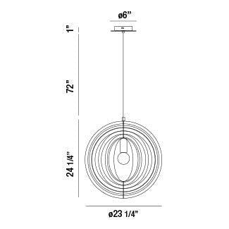 Eurofase Lighting Abruzzo 23" Large Round Dimmable Incandescent Weathered Gray Pendant Light With Retractable Rings Shade