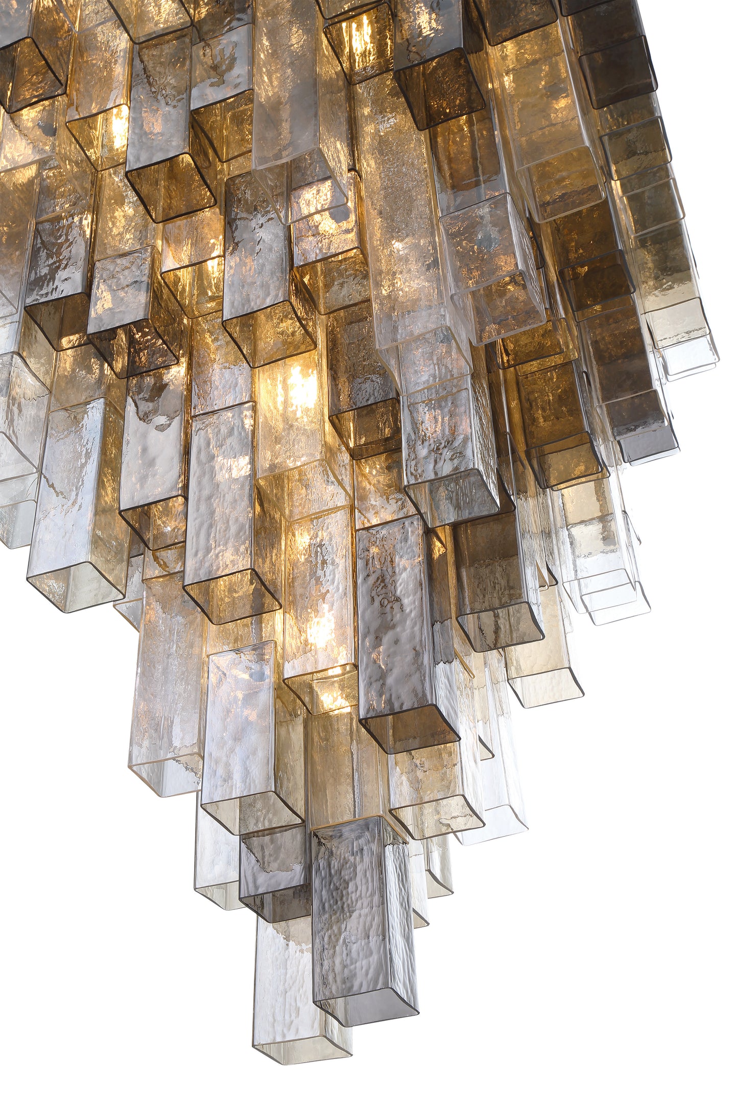 Eurofase Lighting Altesa 59" 46-Light Mixed Glass Shade Chrome Chandelier