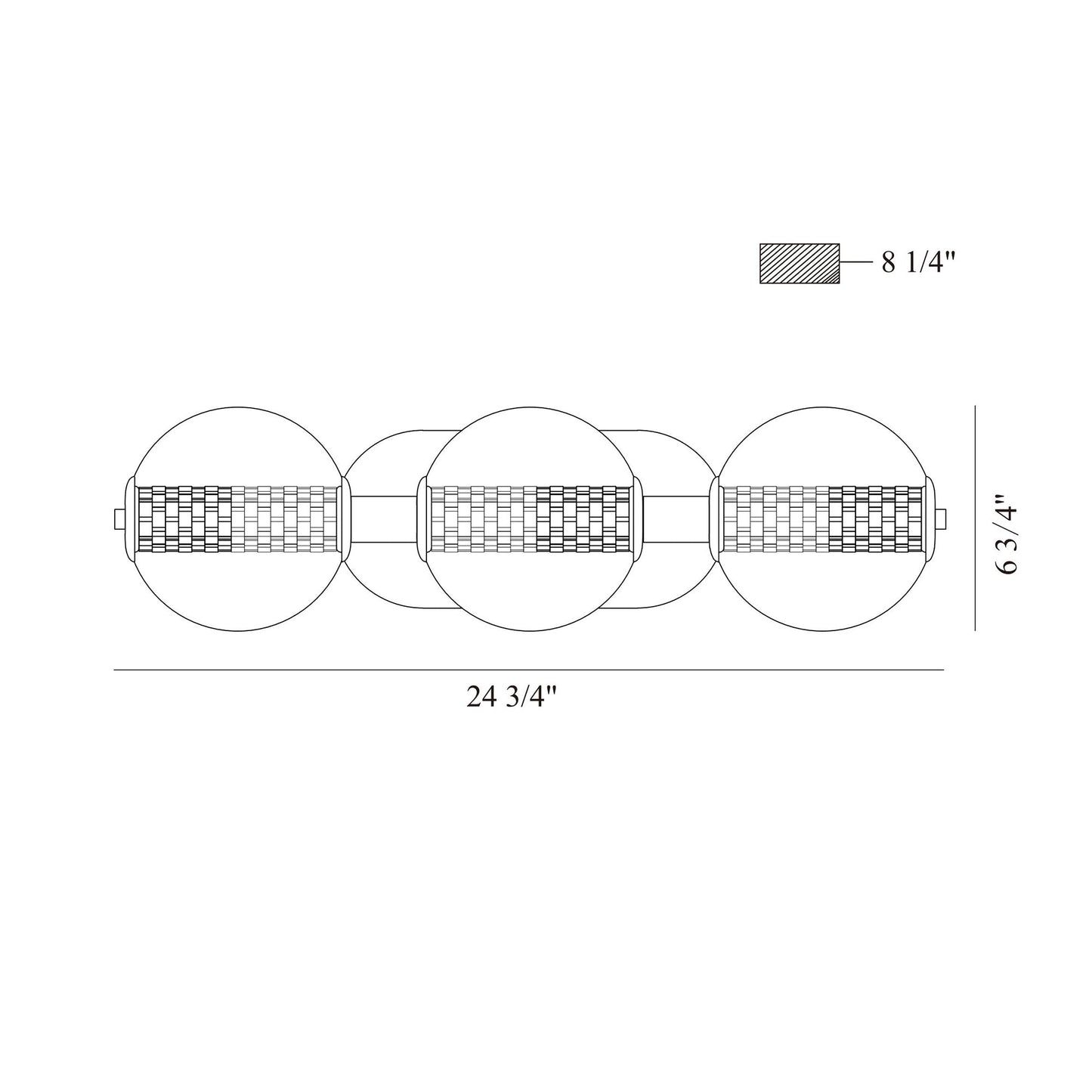 Eurofase Lighting Atomo 25" 3-Light Gold Dimmable LED Wall Sconce With Clear Glass Shades