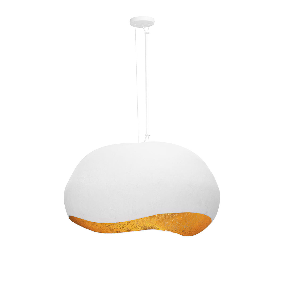 Eurofase Lighting Baleia 36" 4-Light Matte White & Gold Chandelier