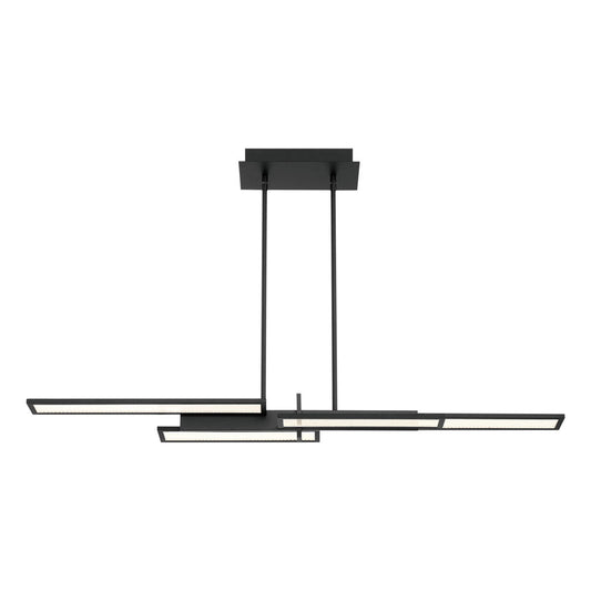 Eurofase Lighting Bayswater 46" Dimmable Integrated LED Metal Linear Matte Black Chandelier With Soft White Acrylic Shade