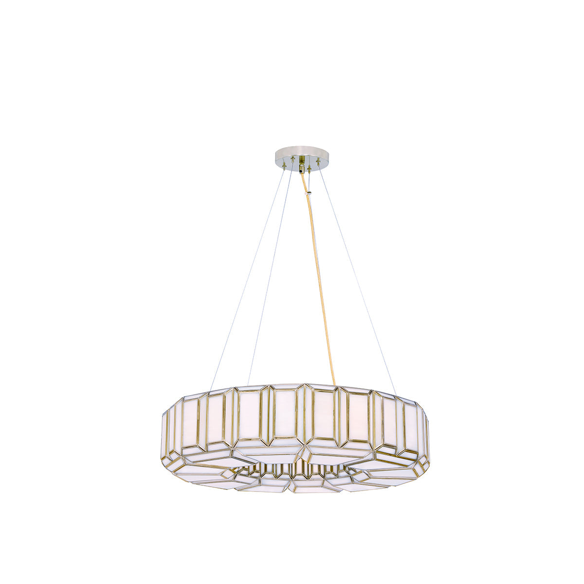 Eurofase Lighting Belmont 28" 8-Light Antique Brass Chandelier With Glass Shades