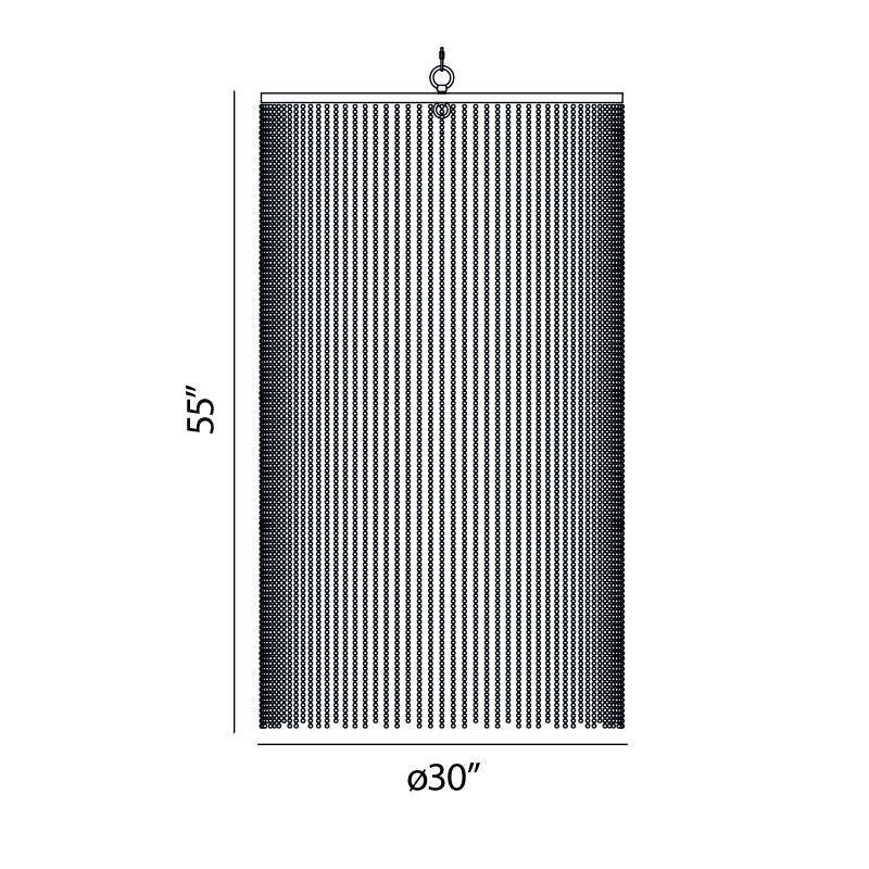Eurofase Lighting Bloomington 30" Small Metal Round Chrome Bead Curtain With Trimmable Metal Beads