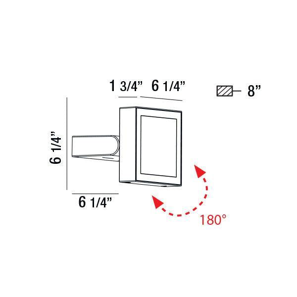 Eurofase Lighting Bravo 6" Dimmable Integrated LED Metal Marine Gray Outdoor Wall Sconce With Frost Pc Shade