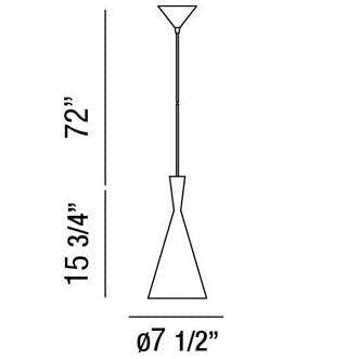 Eurofase Lighting Bronx 8" Dimmable Incandescent White Aluminum Pendant Light With White Metal Shade