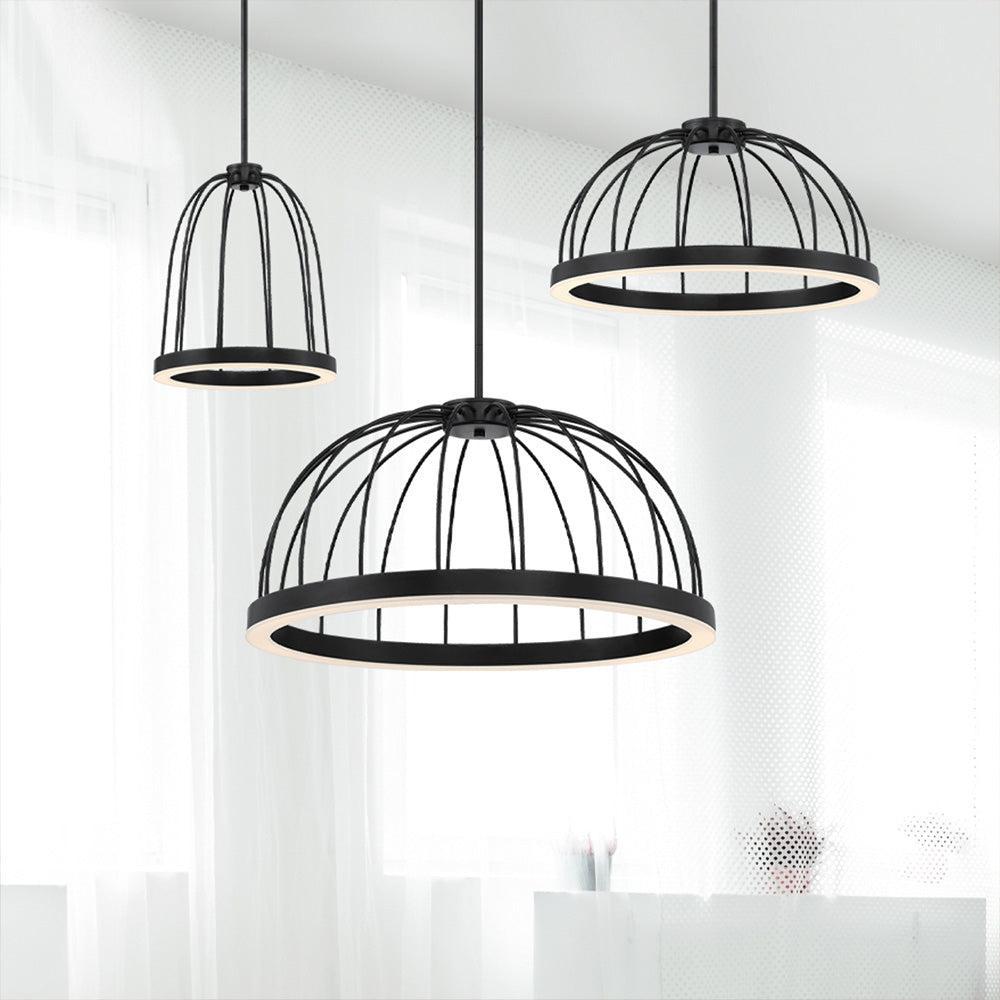 Eurofase Lighting Bura 12" Small Dimmable Integrated LED Ring Black Pendant Light With White Acrylic Shade