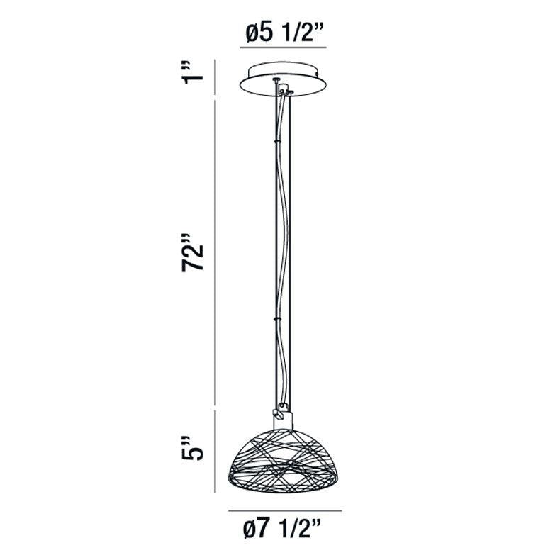 Eurofase Lighting Caramico 8" Dimmable Halogen Bulb Chrome Pendant Light With Handmade Clear Glass Shade