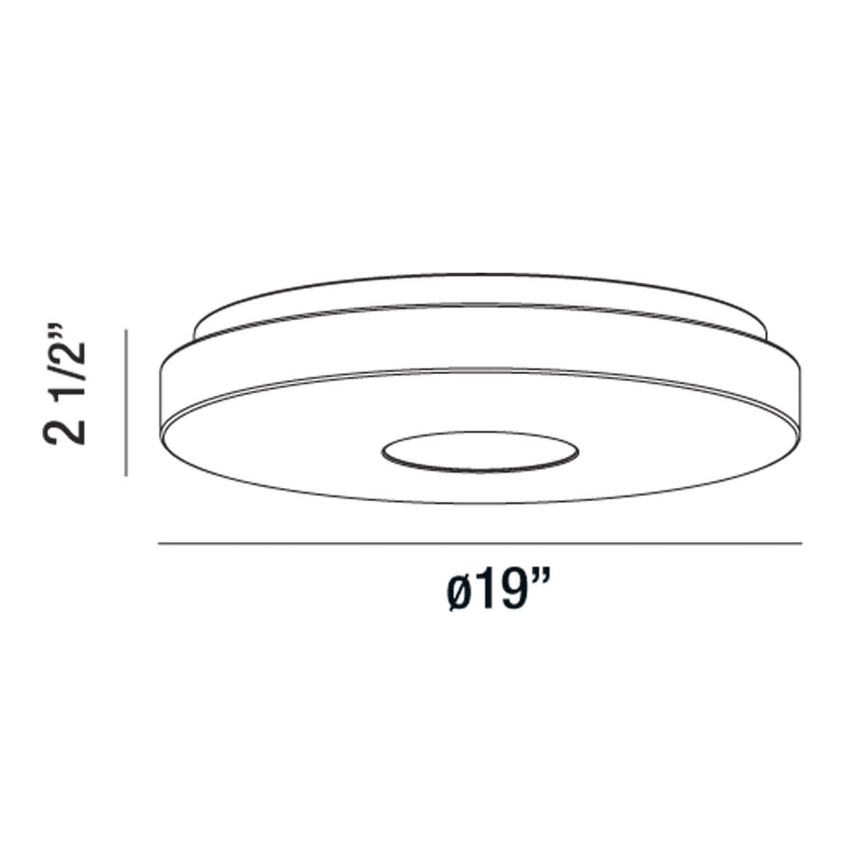 Eurofase Lighting Circo 19" Large 3000K Dimmable Integrated LED White Flush Mount With White Acrylic Shade